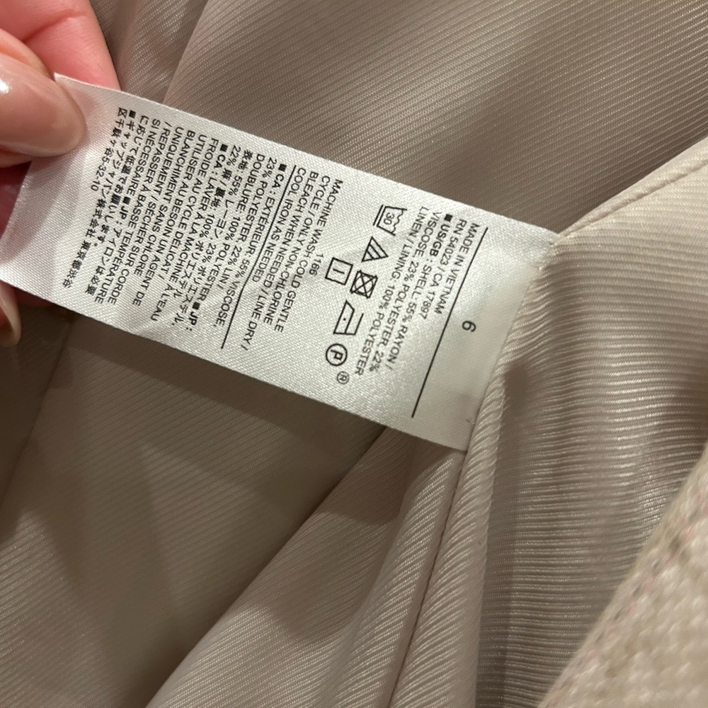 Banana Republic Beige Linen Striped Oversized Blazer | Size 6 | - Picture 5 of 8